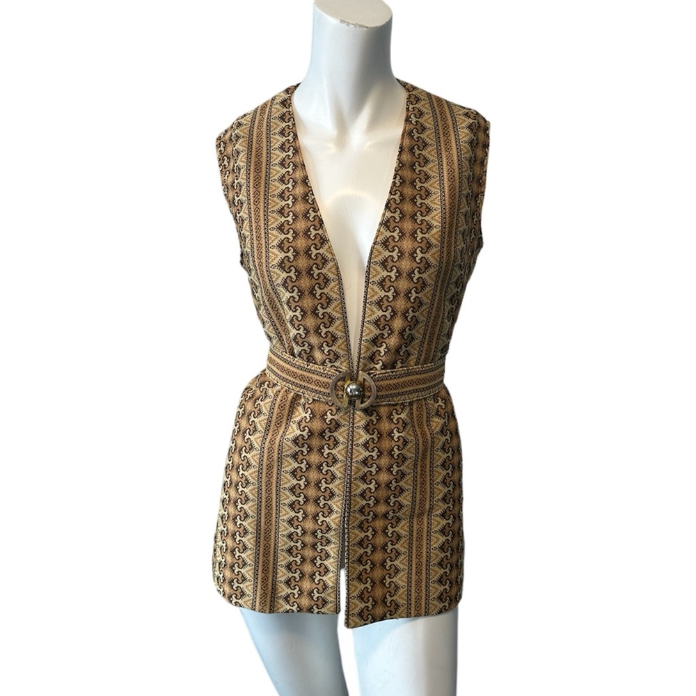 Vintage Canadian made Tan F Jay Retro Vest